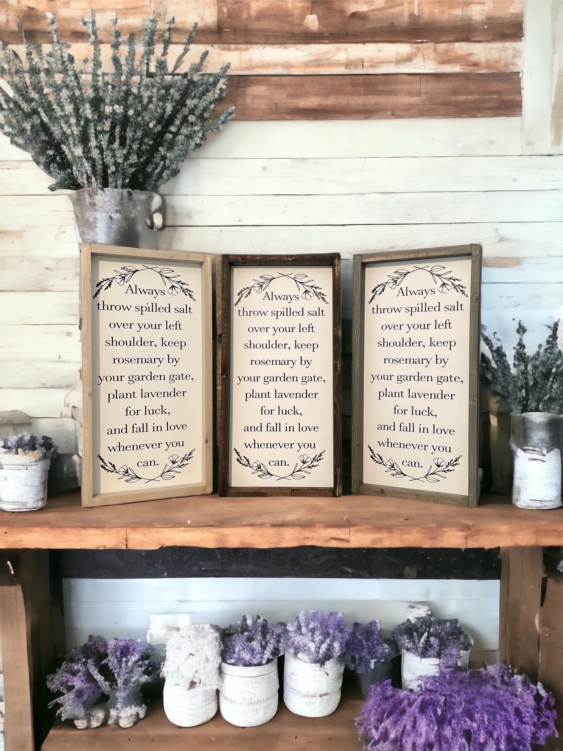 throw salt over shoulder plant lavender Always throw spilled salt over your shoulder